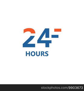 24hr logo and symbol vector design