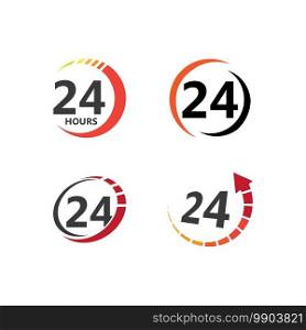 24hr logo and symbol vector design