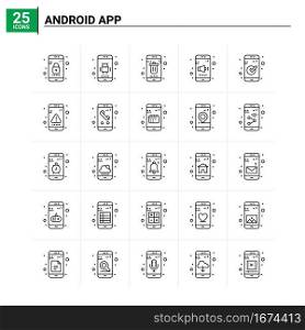25 Android App icon set. vector background