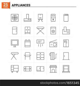 25 Appliances icon set. vector background