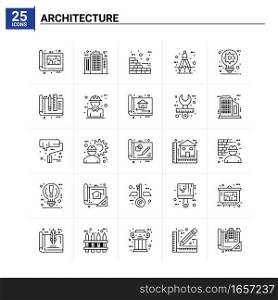 25 Architecture icon set. vector background