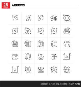 25 Arrows icon set. vector background