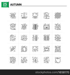25 Autumn icon set. vector background