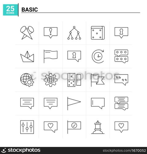 25 Basic icon set. vector background