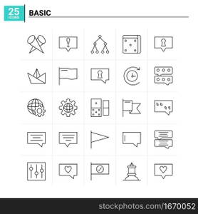25 Basic icon set. vector background