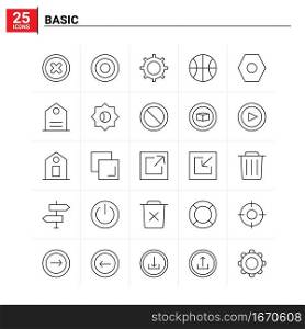 25 Basic icon set. vector background