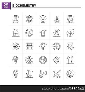 25 Biochemistry icon set. vector background