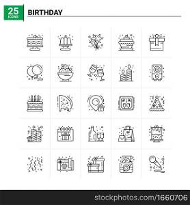 25 Birthday icon set. vector background