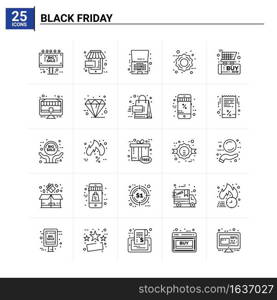 25 Black Friday icon set. vector background