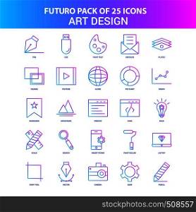 25 Blue and Pink Futuro Art Design Icon Pack