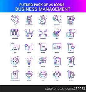 25 Blue and Pink Futuro Business Management Icon Pack