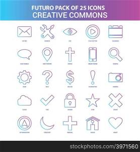 25 Blue and Pink Futuro Creative Commons Icon Pack
