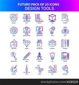 25 Blue and Pink Futuro Design Tools Icon Pack