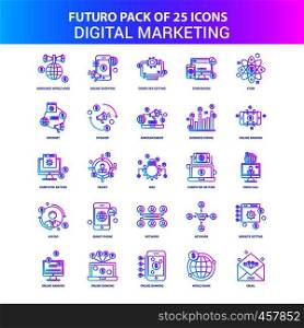 25 Blue and Pink Futuro Digital Marketing Icon Pack