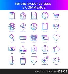 25 Blue and Pink Futuro E-Commerce Icon Pack