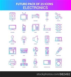 25 Blue and Pink Futuro Electronics Icon Pack