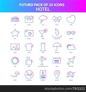 25 Blue and Pink Futuro Hotel Icon Pack