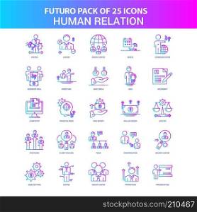 25 Blue and Pink Futuro Human Relation Icon Pack
