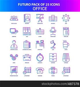 25 Blue and Pink Futuro Office Icon Pack