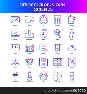 25 Blue and Pink Futuro Science Icon Pack