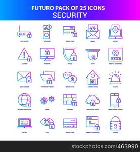 25 Blue and Pink Futuro Security Icon Pack
