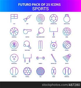 25 Blue and Pink Futuro Sports Icon Pack