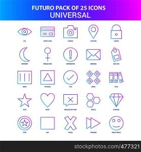 25 Blue and Pink Futuro Universal Icon Pack