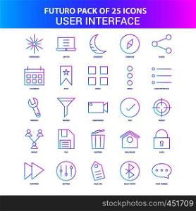 25 Blue and Pink Futuro User Interface Icon Pack