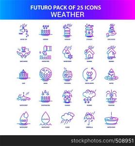 25 Blue and Pink Futuro Weather Icon Pack
