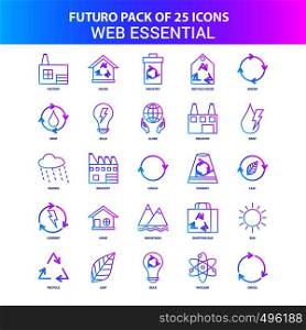 25 Blue and Pink Futuro Web Essential Icon Pack