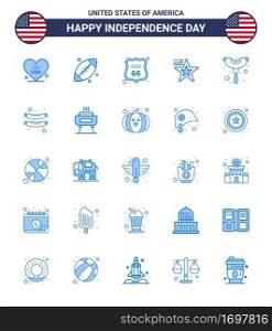 25 Blue Signs for USA Independence Day frankfurter  usa  security  flag  star Editable USA Day Vector Design Elements