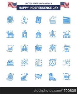 25 Blue Signs for USA Independence Day video  american  invitation  shop  money Editable USA Day Vector Design Elements