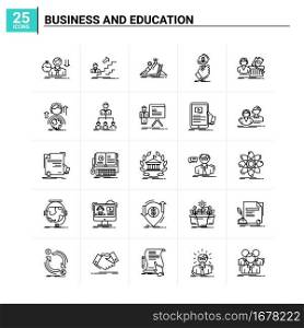 25 Business And Education icon set. vector background