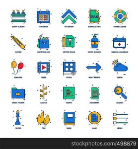 25 Business Concept Mix Flat Color Icon set