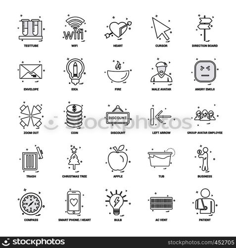 25 Business Concept Mix Line Icon set