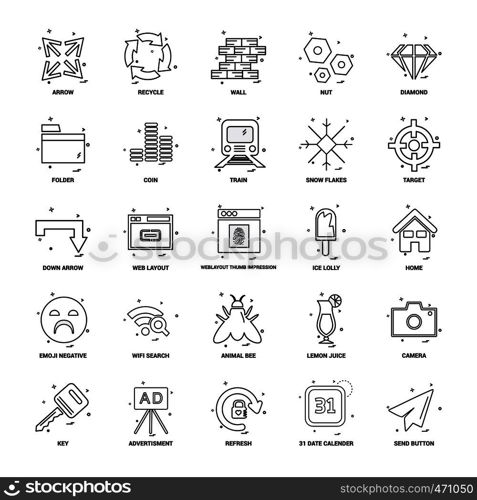 25 Business Concept Mix Line Icon set