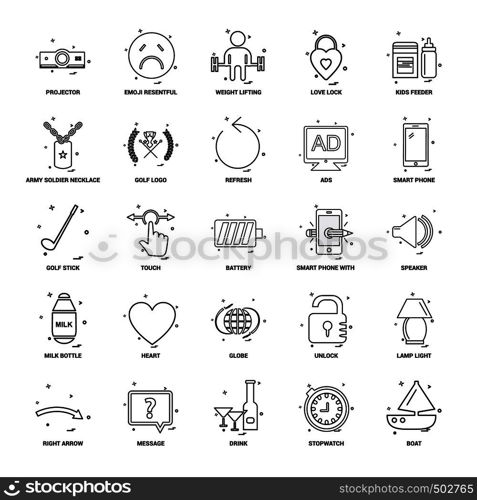 25 Business Concept Mix Line Icon set