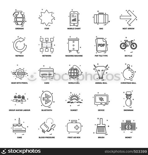 25 Business Concept Mix Line Icon set