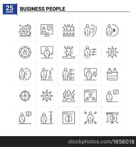 25 Business People icon set. vector background