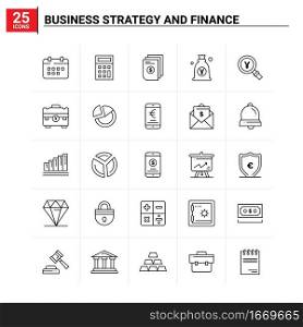 25 Business Strategy and Finance icon set. vector background