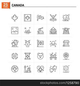25 Canada icon set. vector background