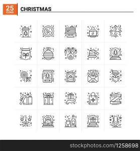 25 Christmas icon set. vector background