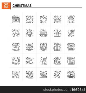 25 Christmas icon set. vector background