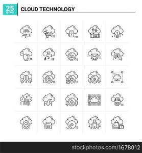 25 Cloud Technology icon set. vector background