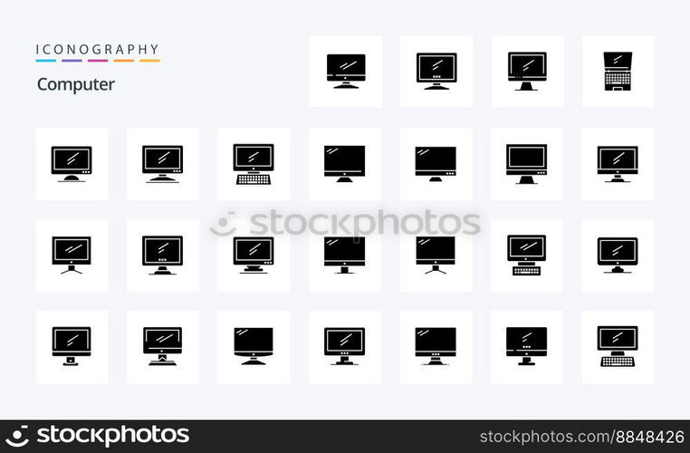 25 Computer Solid Glyph icon pack