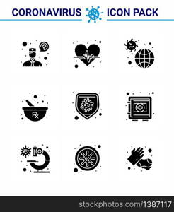 25 Coronavirus Emergency Iconset Blue Design such as bacteria, preparing, incident, mixing, bowl viral coronavirus 2019-nov disease Vector Design Elements