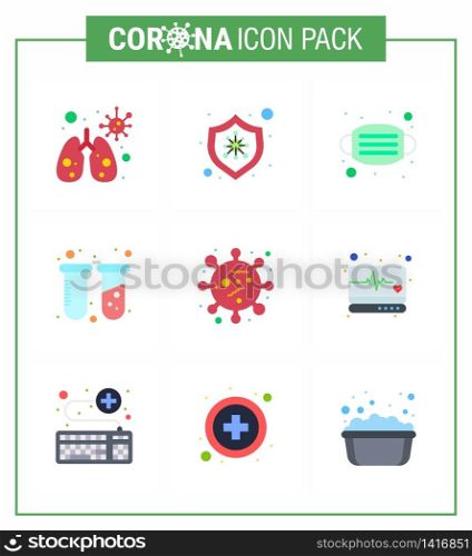 25 Coronavirus Emergency Iconset Blue Design such as corona, bacteria, mask, lab, test viral coronavirus 2019-nov disease Vector Design Elements