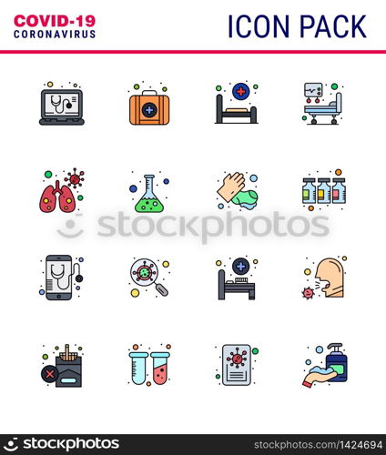 25 Coronavirus Emergency Iconset Blue Design such as flask, infedted, hospital, anatomy, icu viral coronavirus 2019-nov disease Vector Design Elements