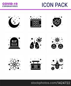 25 Coronavirus Emergency Iconset Blue Design such as infedted, rip, protection, mortality, count viral coronavirus 2019-nov disease Vector Design Elements