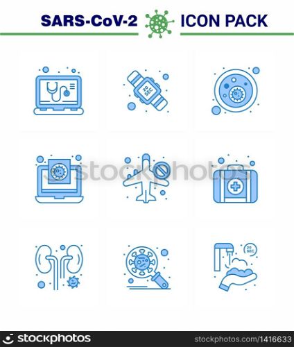 25 Coronavirus Emergency Iconset Blue Design such as infrared, report, blood bacteria, medical, coronavirus viral coronavirus 2019-nov disease Vector Design Elements
